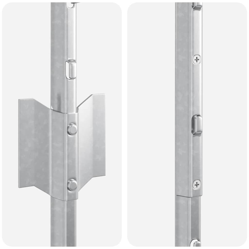 Embedded Fence Post 5 pcs Silver 160 cm