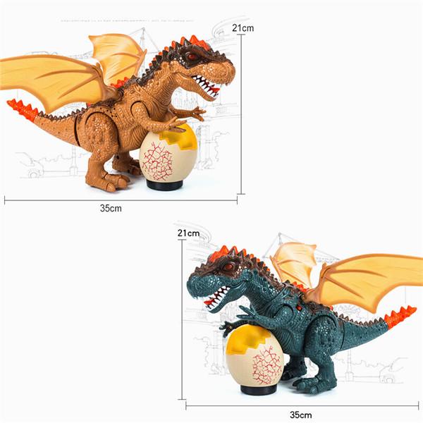 Электрические детские прогулочные фигурки динозавров T-Rex, игрушки со световыми звуковыми подарками 