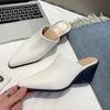 Модная обувь Женские тапочки Лоферы Роскошные шлепанцы Женские мюли с закрытым носком Квадратный каблук На танкетке Мюли на низком каблуке 2025 Дизайнерский блок