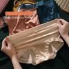 Женские роскошные атласные трусики с контролем живота, летние сексуальные кружевные трусы с высокой талией, большие размеры, хлопковые дышащие трусы с промежностью, нижнее белье