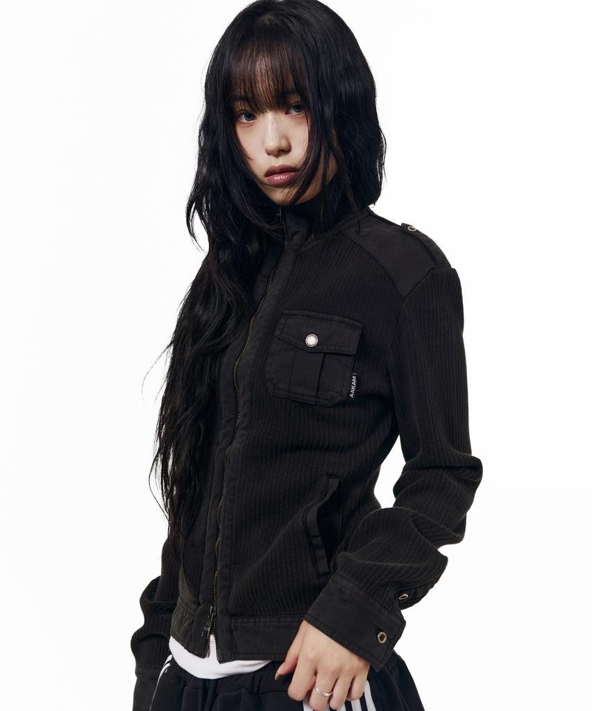 AAKAM Zip-Up Dying Jacket (Black)