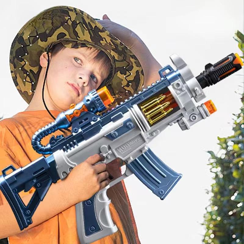Светодиодный светящийся пистолет AK47, игрушечный электрический светящийся игрушечный пистолет, ослепительный боевой звук, уникальный телескопический пистолет для детей, подарок