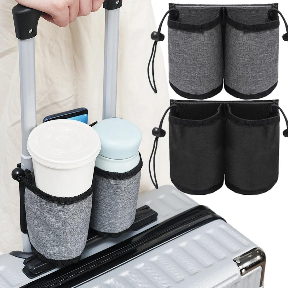 1PC Luggage Travel Cup Holder Oxford Cloth Free Hand Luggage Drink Bag Portable Travel Cup Storage Bag Fits All Suitcase Handles