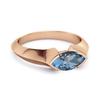 London Blue Topaz Marquise Shape Solitaire Ring - 925 Sterling Silver Rose Gold Vermeil
