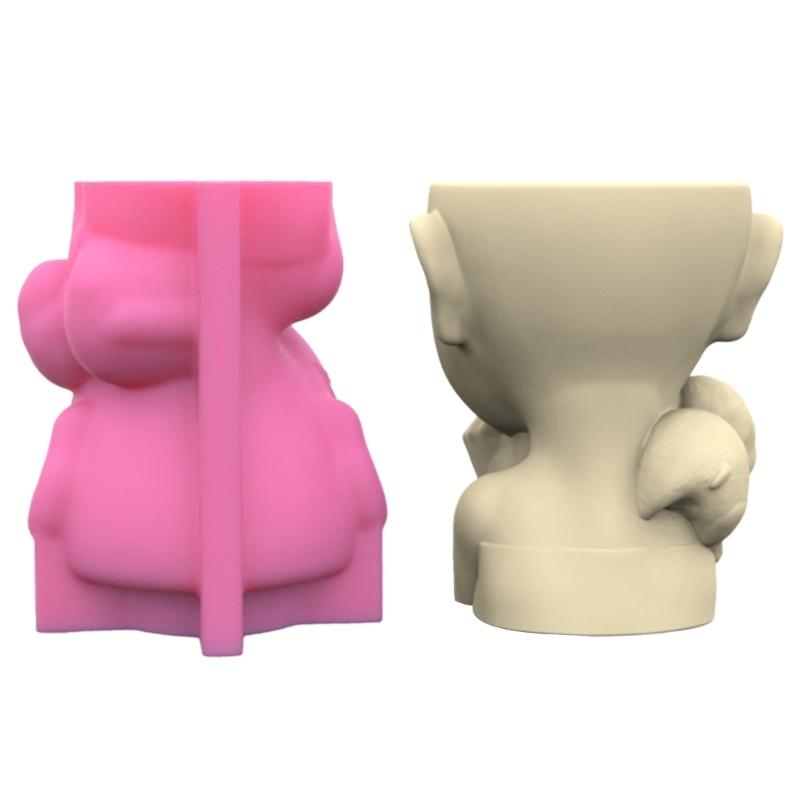 Портрет Гипсовая Силиконовая Форма DIY Суккуленты Бетонный Цветочный Горшок Ваза Гипсовая Цементная Форма Глиняная Форма Форма для Подсвечника