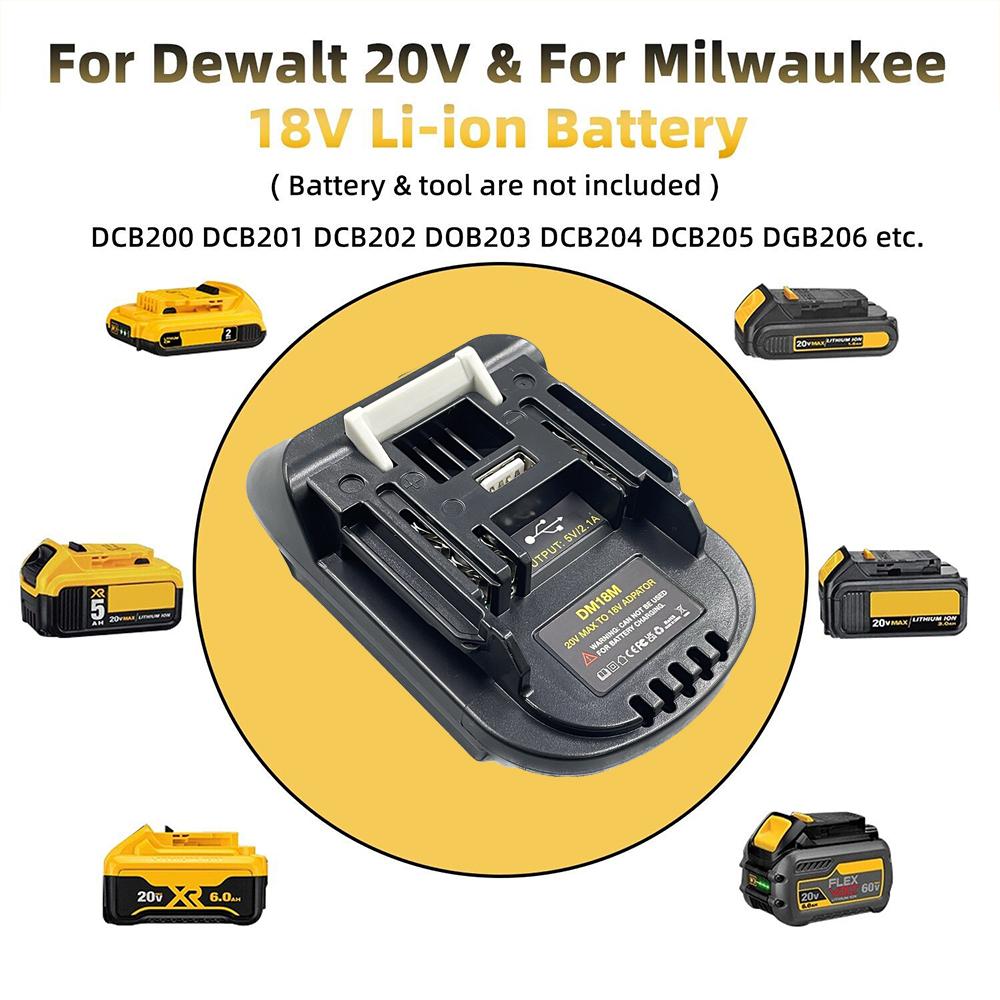 Адаптер для аккумуляторов DM18M Для Milwaukee Для Dewalt к Для Makita Bl1830 Bl1850 Аккумуляторы 20 В к 18 В Преобразование аккумулятора