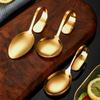 Rustproof Curved Handle Spoon Comfortable Grip Serving Spoons Dessert Spoons  Baby