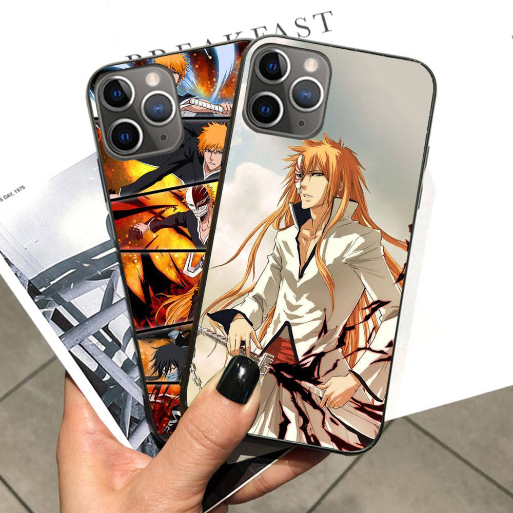 Чехол для iPhone 16 15 Plus 14 13 12 11 Pro 8 7 6S 6 SE 5S X XR XS Max Realme C30 C33 C31 9I Black Sofe Cover WI56 Anime Bleach