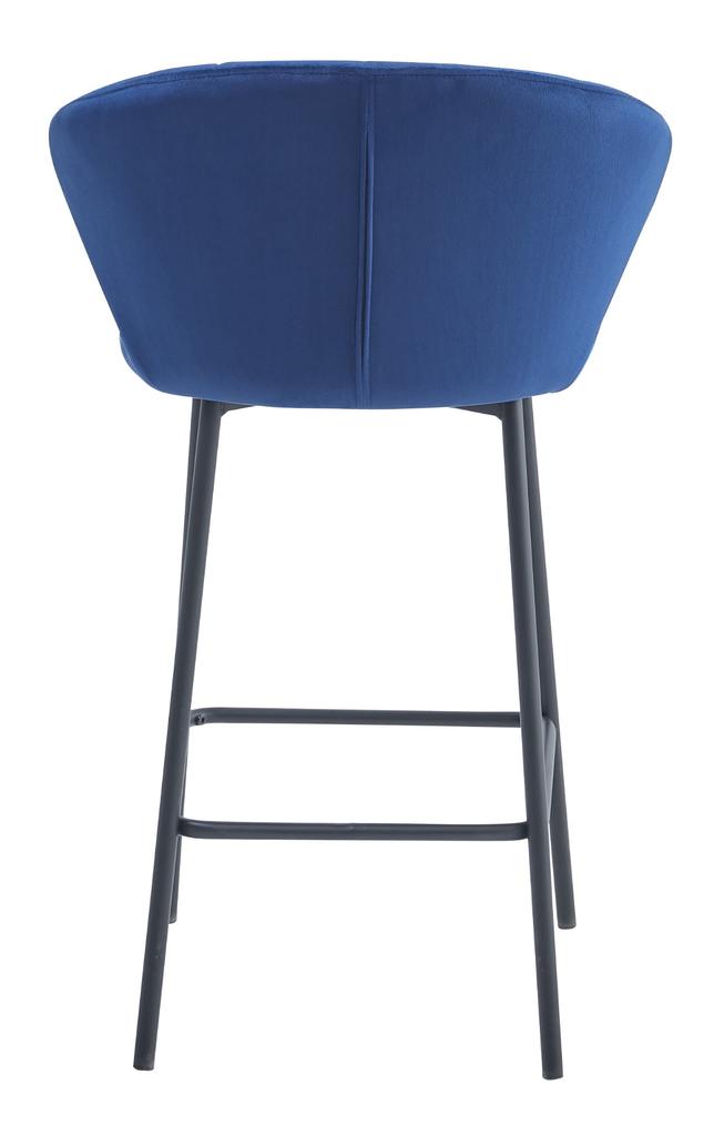 Gatta Stool - Navy Blue Velvet / Black Legs X 2