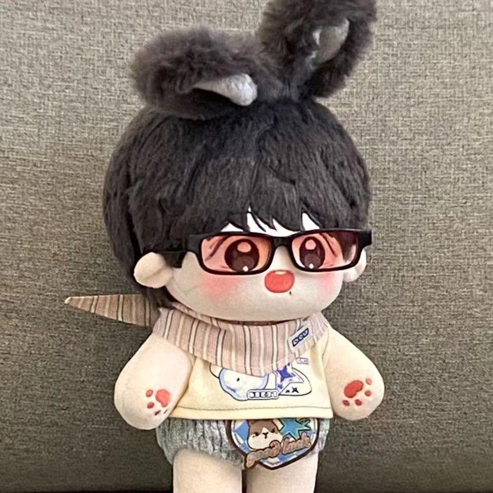Plastic Doll Glasses 20CM Plush Doll Dollhouse Props Cute Mini Clear Lens Eyeglasses  Girl's Toy