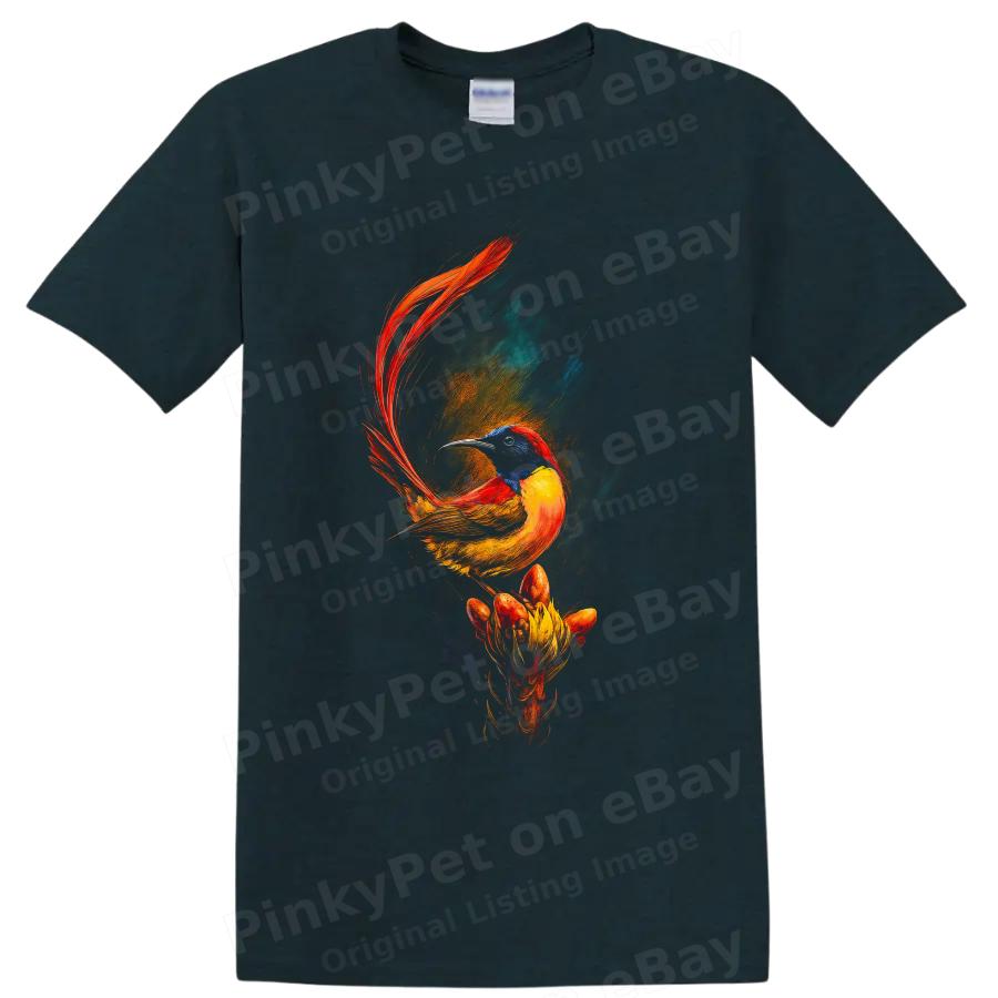 Vibrant Sunbird T Shirt Colorful Tropical Bird Art Wildlife Nature Graphic Tee