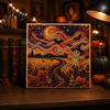 Fall Holiday Decoration Halloween Faux Pearl Art DIY Kit, 3D Bead Embroidery Craft Set, Spooky Handmade Ghost Pumpkin Goat Witch Wall Art, Seasonal
