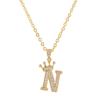 Unisex Fashion Crown A-Z Alphabet Pendant Vintage Chain Necklaces Hip-Hop Style Crystal Zircon Punk MIT