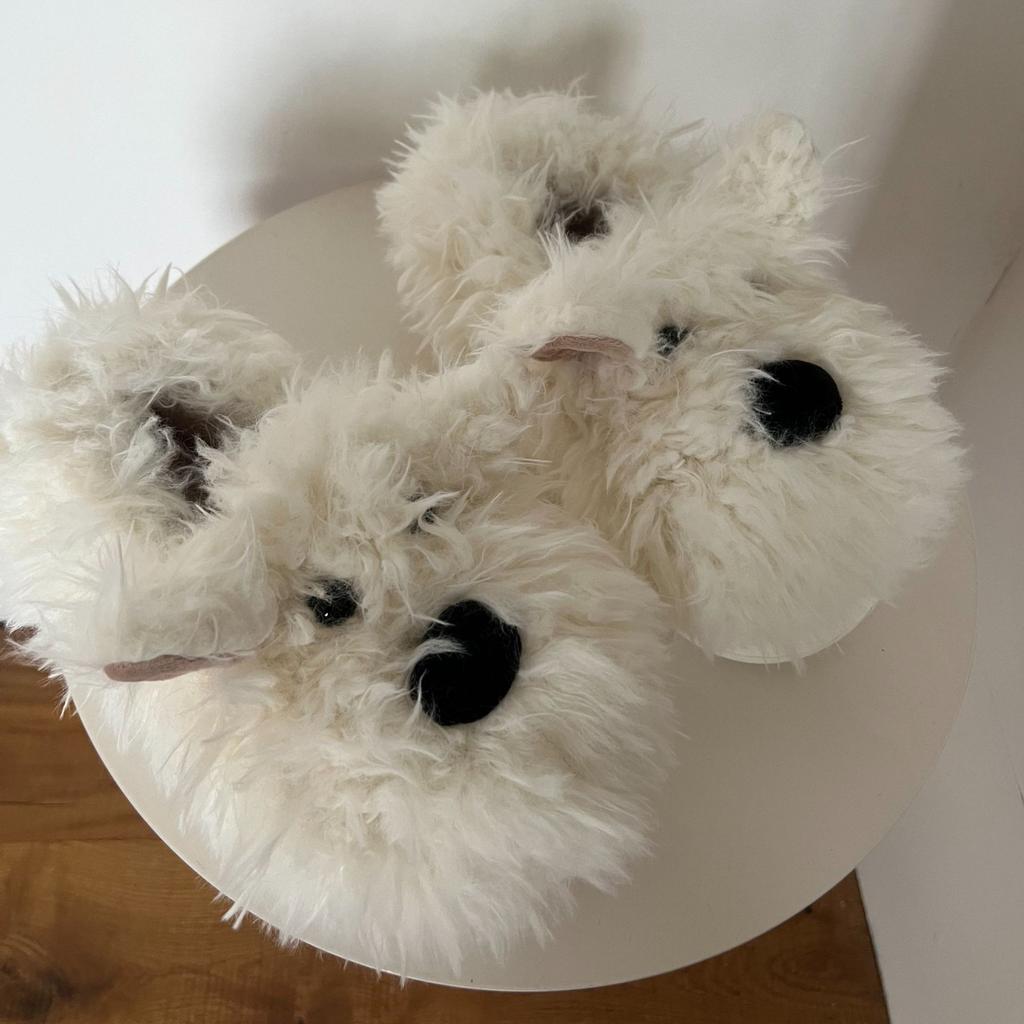 Women Cute Puppy Cotton Slippers 2025 Winter Soft Indoor Warm Slippers Woman Non-Slip Plush Soft Soled Flat Home Cotton Slippers