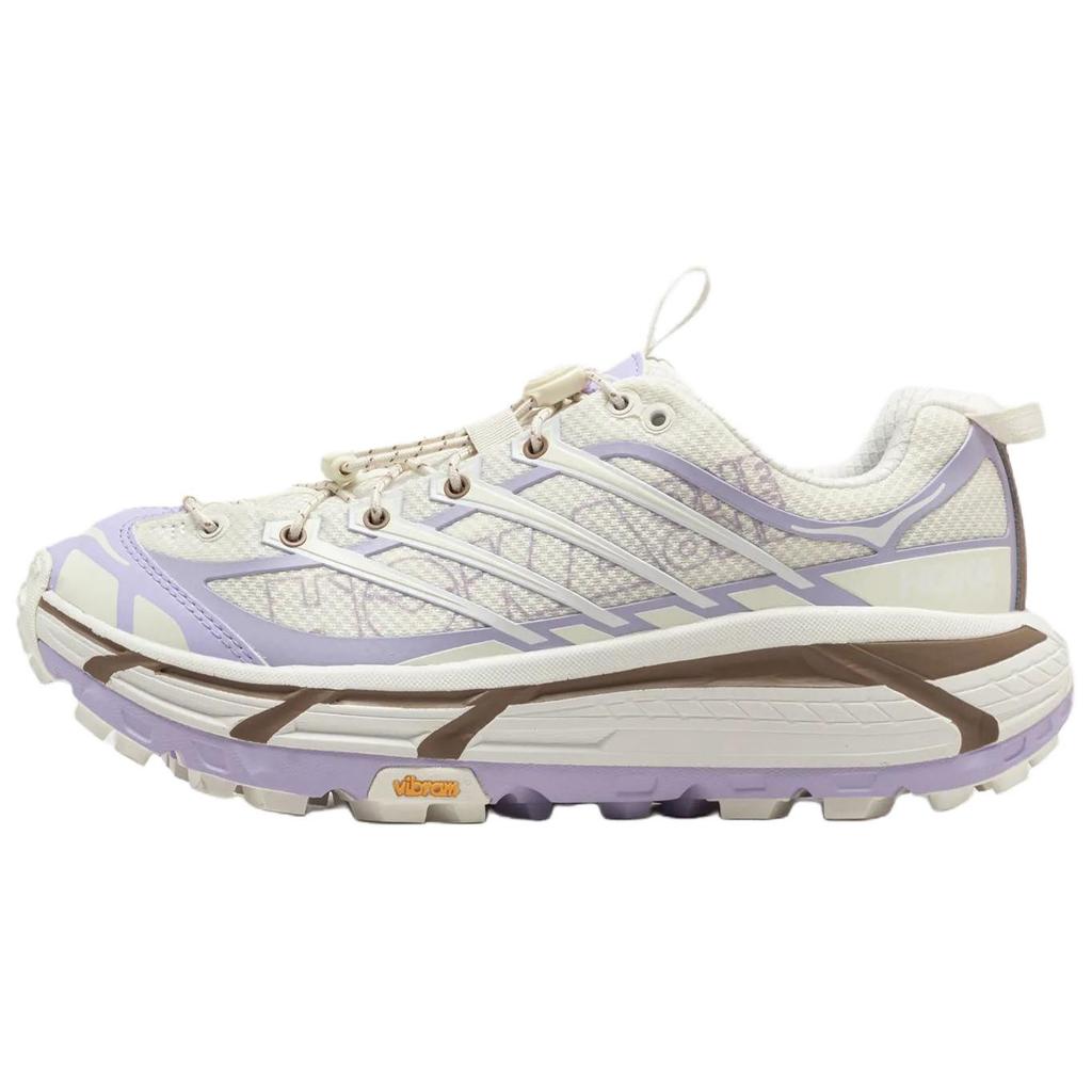 HOKA One One Mafate Three 2 Wordmark Vibram Versatile Comfortable Low-Top Running Shoes Unisex Running Shoes White Purple 1175490-ASF