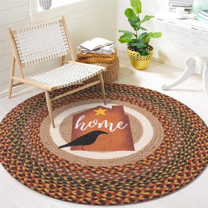 Nordic Round Living Room Sofa Tea Table Mat Home Decor Versatile Carpet Butterfly Flower Carpet