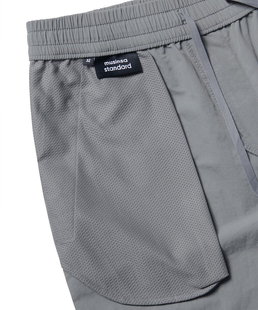 MUSINSA STANDARD Nylon Elastic Waist Shorts_7.5 Inch [Light Gray]