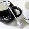 Cartoon Ceramic Spoon Ceramic Black And White Cat Spoon Ice Cream Spoon Stainless Steel Coffee Spoon