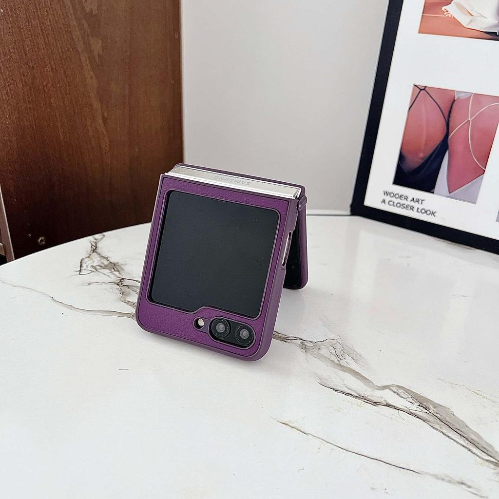 Чехол для телефона из ПУ кожи с подставкой для Samsung Galaxy Z Flip 7 6 5 4 3 Flip6 Защитная крышка