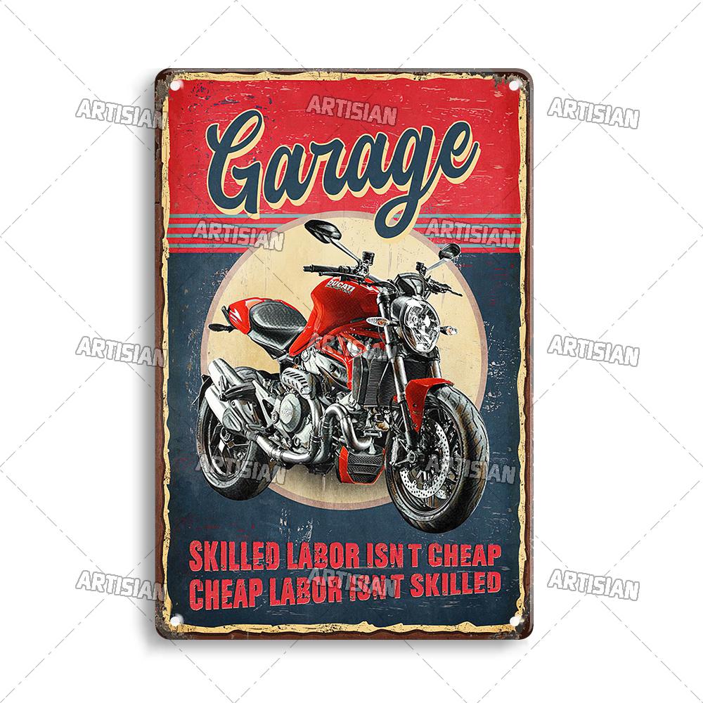 Артизанальный мотоцикл металлический знак мотоцикл жестяная пластина гоночный декоративная табличка езда настенный декор гараж бар паб клуб отель кафе