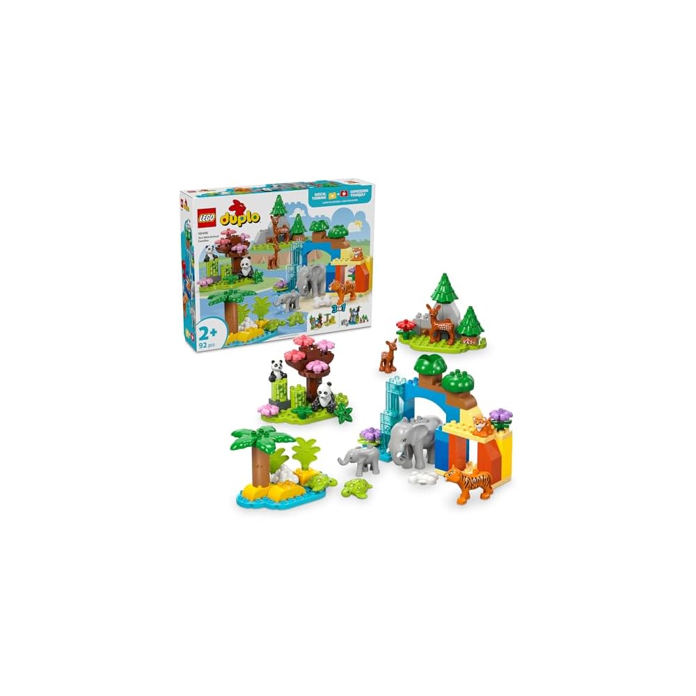 LEGO DUPLO Animal Family 3-in-1 Building Set 92 Pieces Educational Toy for Kids Ages 2-4