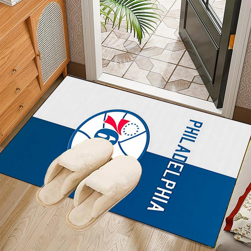 Philadelphia Basketball Team Rug Office Carpet Non-Slip Mat, Chair Rug Floor Covering for Gaming, Bedroom, Living Room , Home Decor Christmas Gift
