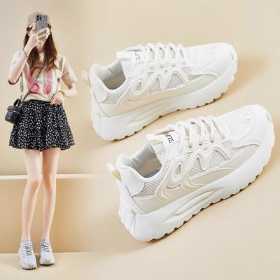 Кроссовки Forrest Gump женские 2025 новая весна и осень сетка легкие спортивные папины кроссовки мягкая подошва белые кроссовки амортизация бег путешествия