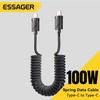 Essager Автомобильный кабель типа C для iPhone 16 15 Xiaomi Samsung 100 Вт PD быстрая зарядка для Macbook iPad кабель типа C на тип C