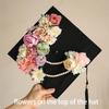 Master Academic Hat with Tassels Doctor Trencher Cap Flowers Graduation Cap  Graduation Season