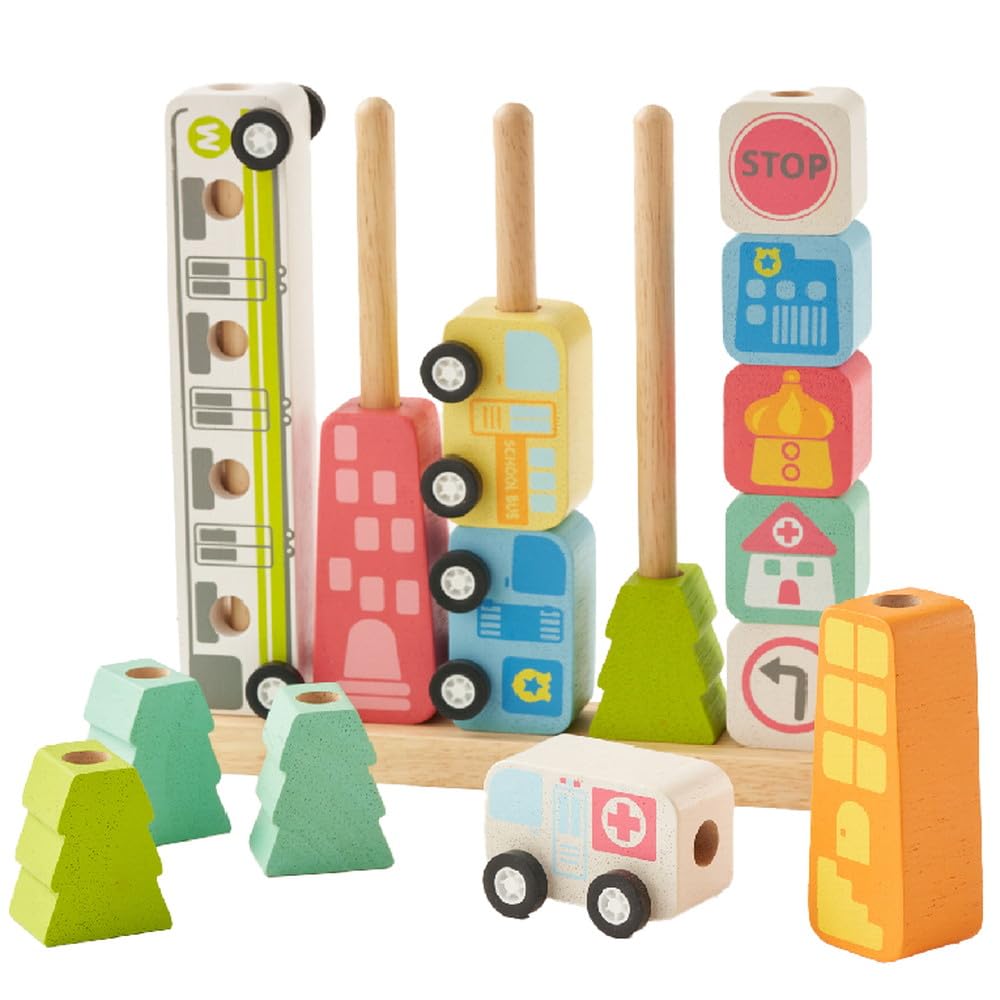 Игрушка сортирует счет Город Развивающие игрушки Деревянные игрушки Строительные блоки Подарки на 1-й и 2-й день рождения для мальчиков и девочек Edutē Я и