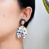 Acrylic Colourful Dangle Earrings Dots Ethnic Style Cartoon Indian Earrings Charm Asymmetrical Portraits Earrings Beach