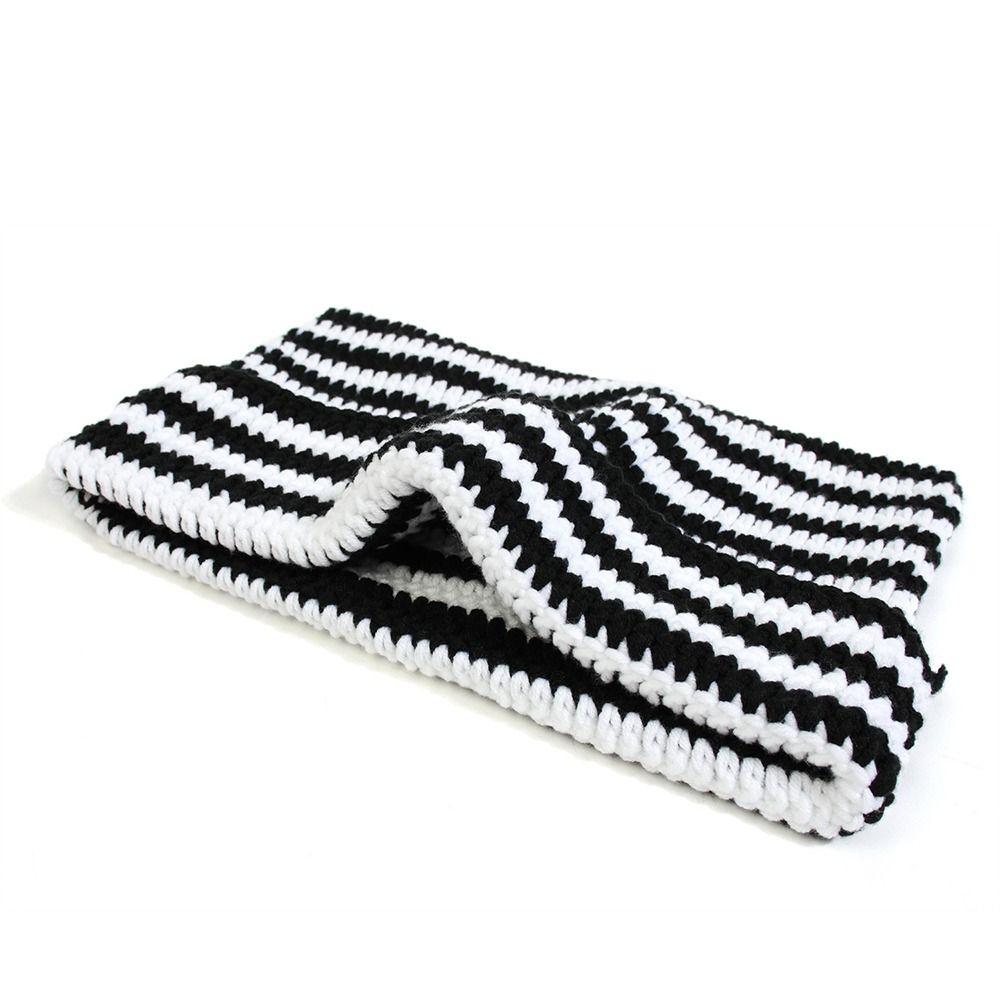 Y2K Harajuku Ins Little Devil Striped Hat Keep Warm Skullies Cap Casual Knitted Wool Cap  Women