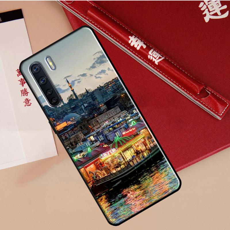 Турция Стамбул Пейзаж Чехол для Oppo A60 A98 A58 A78 A18 A38 A80 A40 A77 A57 A17 A74 A54 A94 A96 A76 A16 A15 A5 Pro