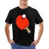 Ping-Pong Pattern - Red In Black Version - Table Tennis Player Motif Pingpong Match T-Shirt Plain T-shirt Mens T Shirt Graphic