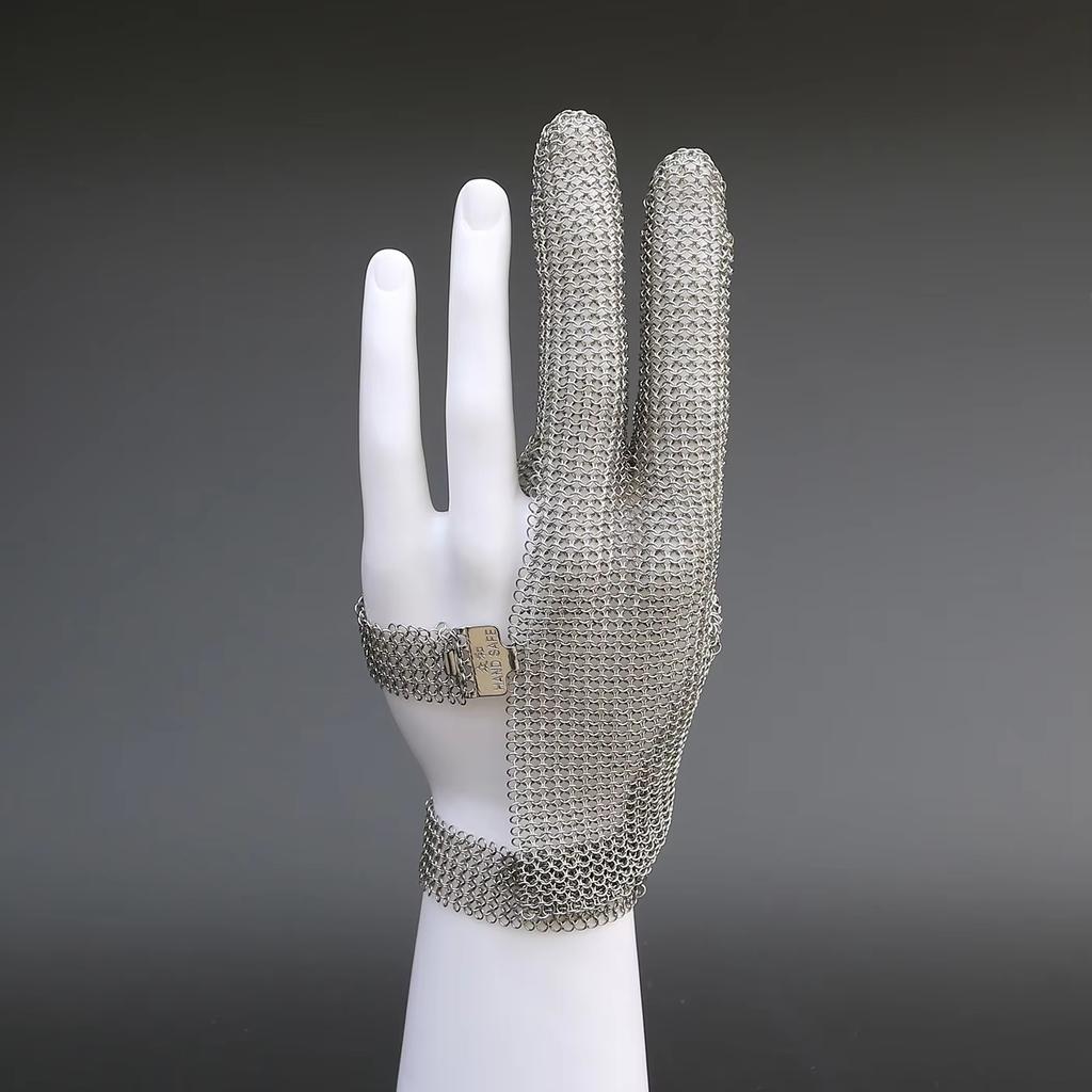 Stainless Steel Chainmail Gloves Food Grade Cut Resistant 316L Hand Safe Tools Personal Protection Equipment