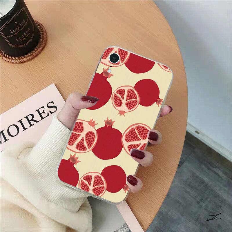 Чехол для телефона с фруктами, красным гранатом и вишней для iPhone 13 11 12 pro XS MAX 8 7 6 6S Plus X 5S SE 2020 XR