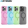 KEYSION Transparent Matte Case for MagSafe for iPhone 13 Pro Max Silicone+PC Shockproof Phone Back Cover for iPhone 12 11 Pro Max