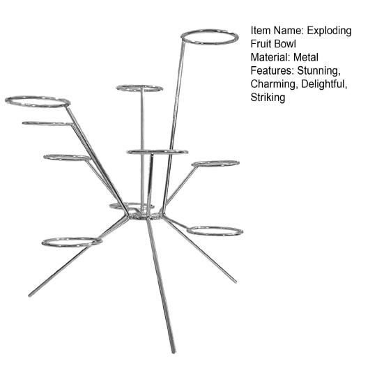 Взрывающаяся фруктовая ваза Искусство Плавающая подставка для фруктов Полная вентиляция на 360 градусов Сохраняет свежесть Металлическая скульптура для украшения кухонного стола