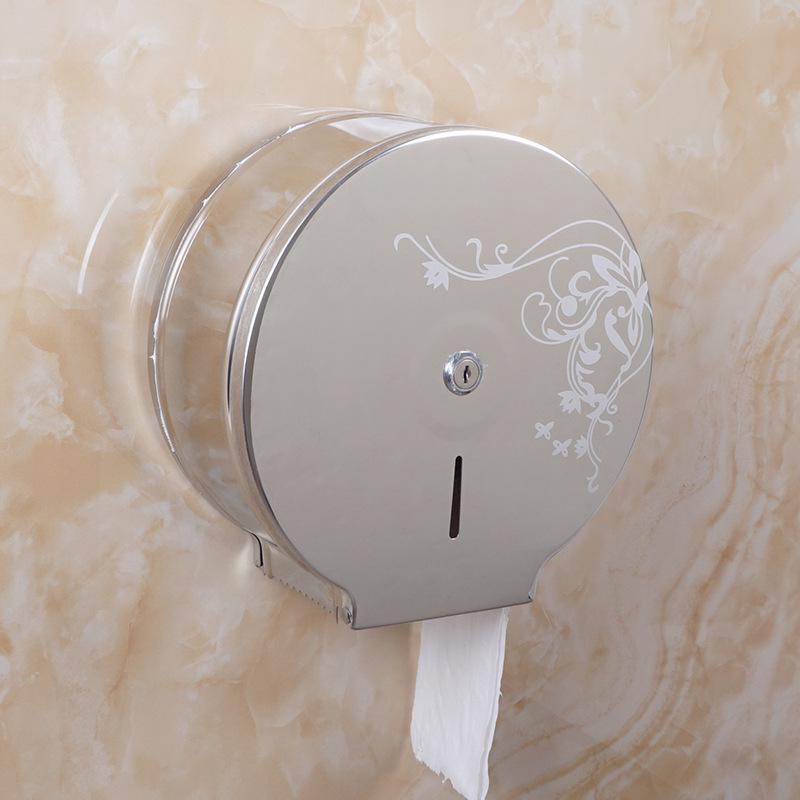 Stainless Steel Wall-Mounted Waterproof Toilet Paper Holder - Punch-Free Large Roll Design