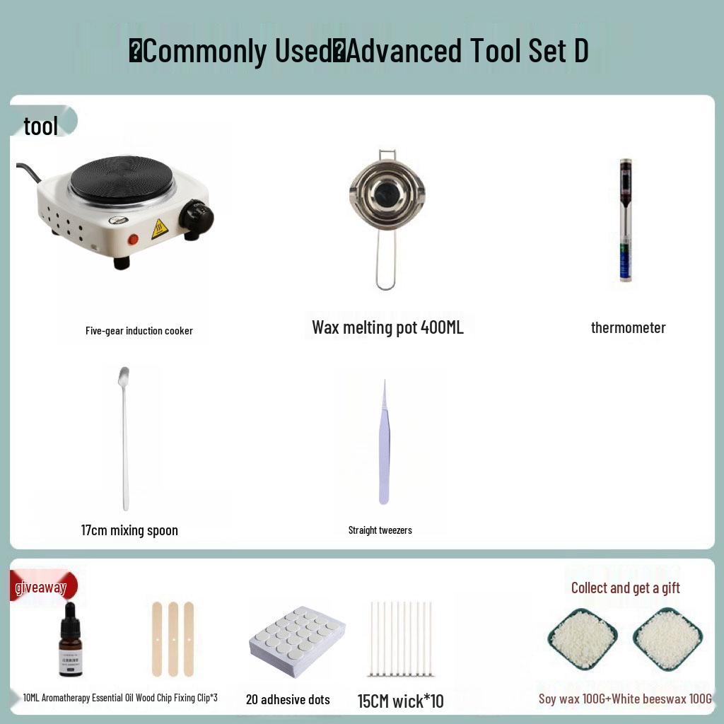 Набор для изготовления ароматических свечей своими руками: Горшок для плавления воска и инструменты для изготовления свечей своими руками