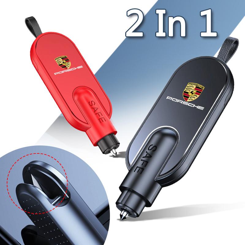 Для Porsche 911 Cayenne Carrera-GT 928 Panamera Boxster Macan 918 718 Мини Портативный Молоток Безопасности Стеклобой для Автомобиля Аксессуары