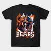 Мужская черная футболка с принтом Chicago-Bears Печать на трансферной бумаге без вырезки Хлопковая футболка