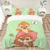 3pcs Charming Chip 'n' Dale Cartoon Printed Duvet Cover Set (1 * Cover+2 * Pillowcase, Without Core), Suitable for Home Bedroom, Guest Room, Dorm