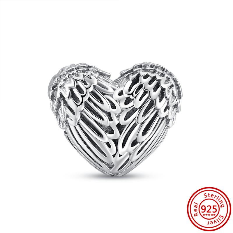 Sterling r Dreamcatcher Feathers Wing Heart Camera Angel Sweet Beads Fit Original  Charms Bracelet Women Jewelry