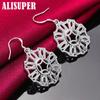 925 Sterling Silver Round Geometry Drop Earring Jewelry