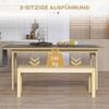 Bench wooden bench kitchen bench, solid wood, 3-seater bench, 120 cm x 33 cm x 45 cm, natural