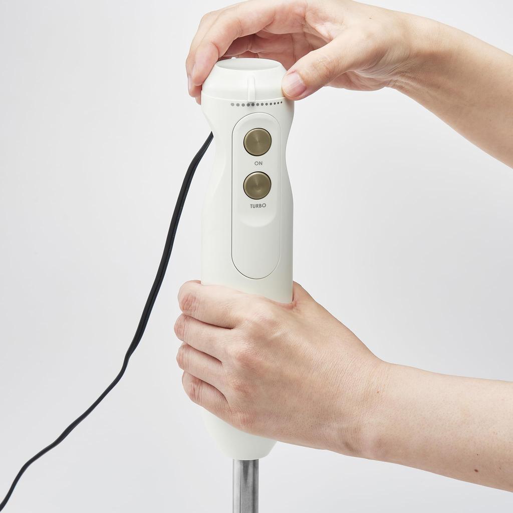 Hand Blender Blender Whisk Chopper Attachment Type Mix Chop Crush Whip From preparation to finishing with this one [Toffy] K-HBD1 K-HBD1 (Panna White)