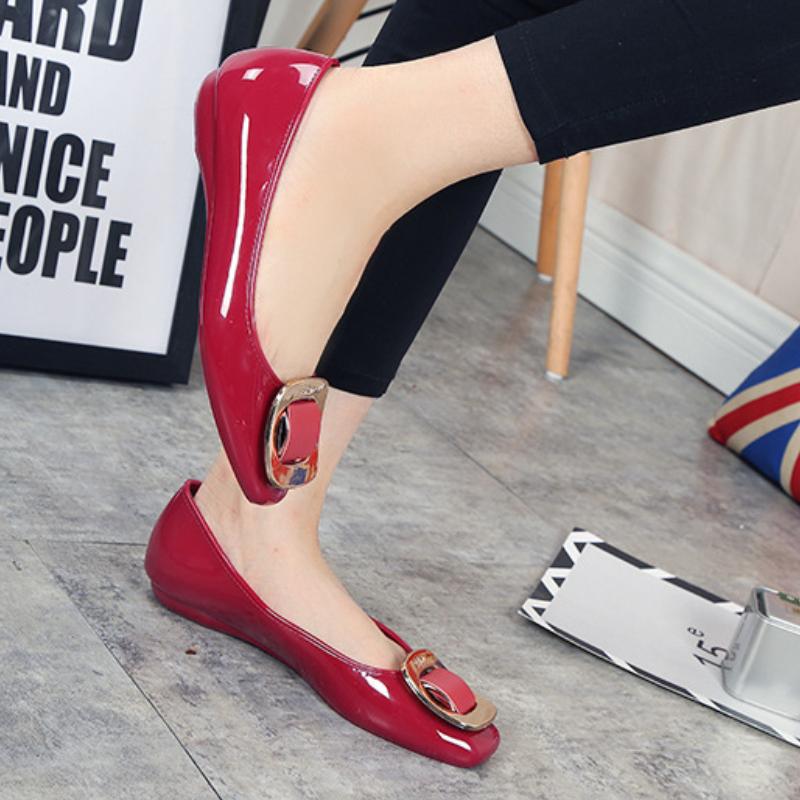 Женские туфли без застежек, женские повседневные туфли на плоской подошве, водонепроницаемые и нескользящие, рабочая обувь на мелкой подошве, женская обувь, мокасины на плоской подошве