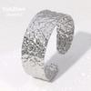Luxury Non-tarnish Luxury Stainless Steel Bracelet Irregular Hammer Open Bracelet Simple High-end Wide Version, for Women