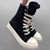 Women's Casual High-Top Canvas Ankle Boots, Milk Cream Sole - Sneakers for Women and Couples